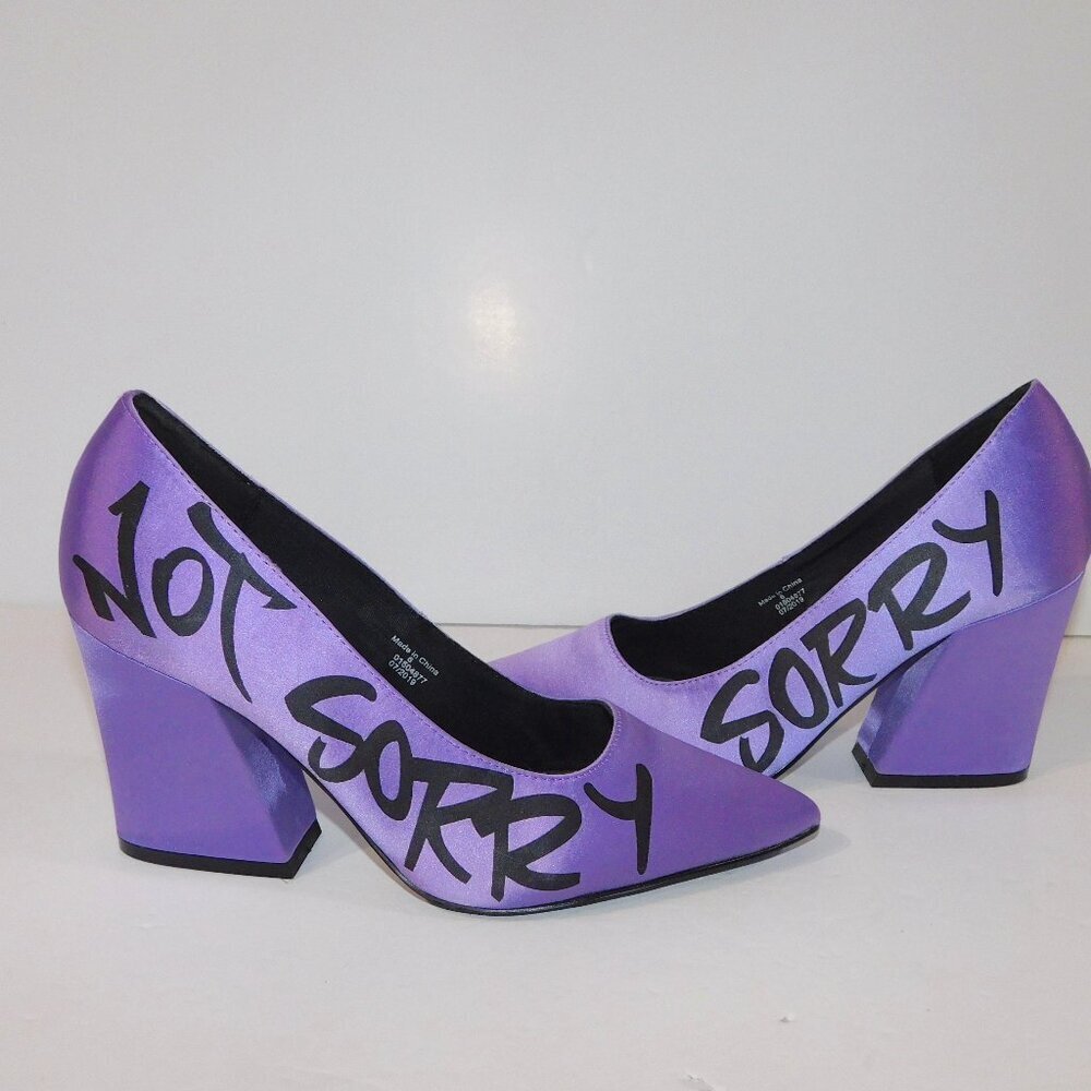 ASOS Design Sorry Not Sorry Court Shoes Lilac Purple Block Heel Women 6